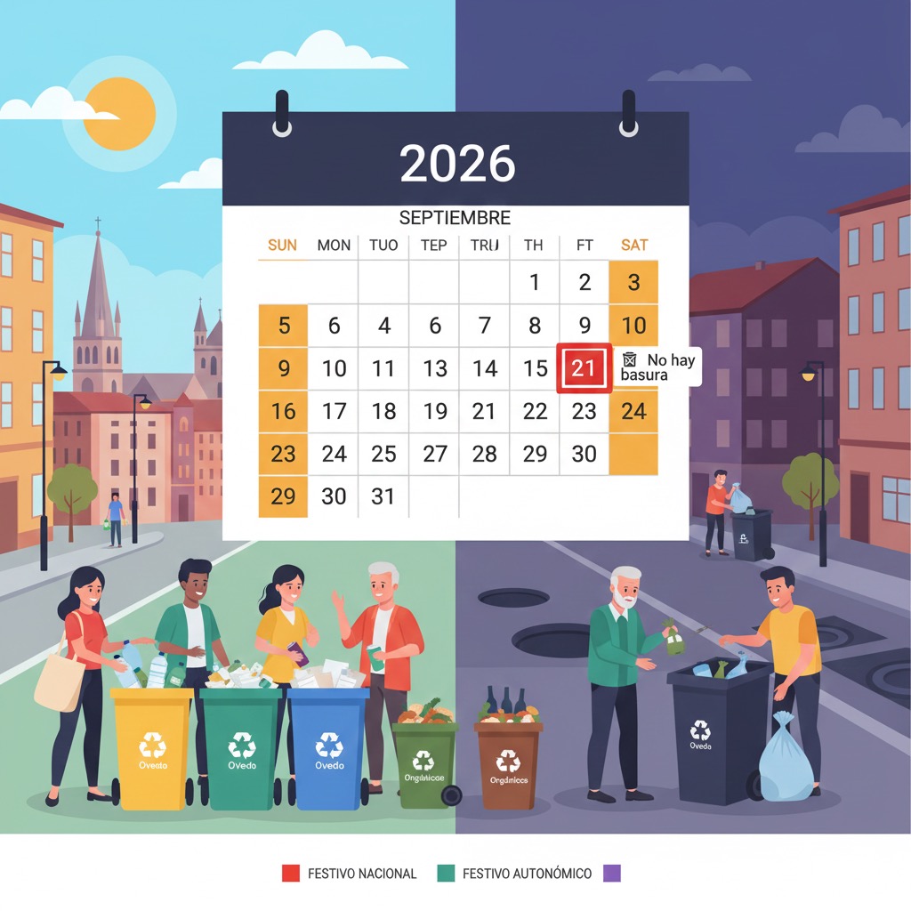 En este momento estás viendo ¿Qué días no hay basura en Oviedo 2026?